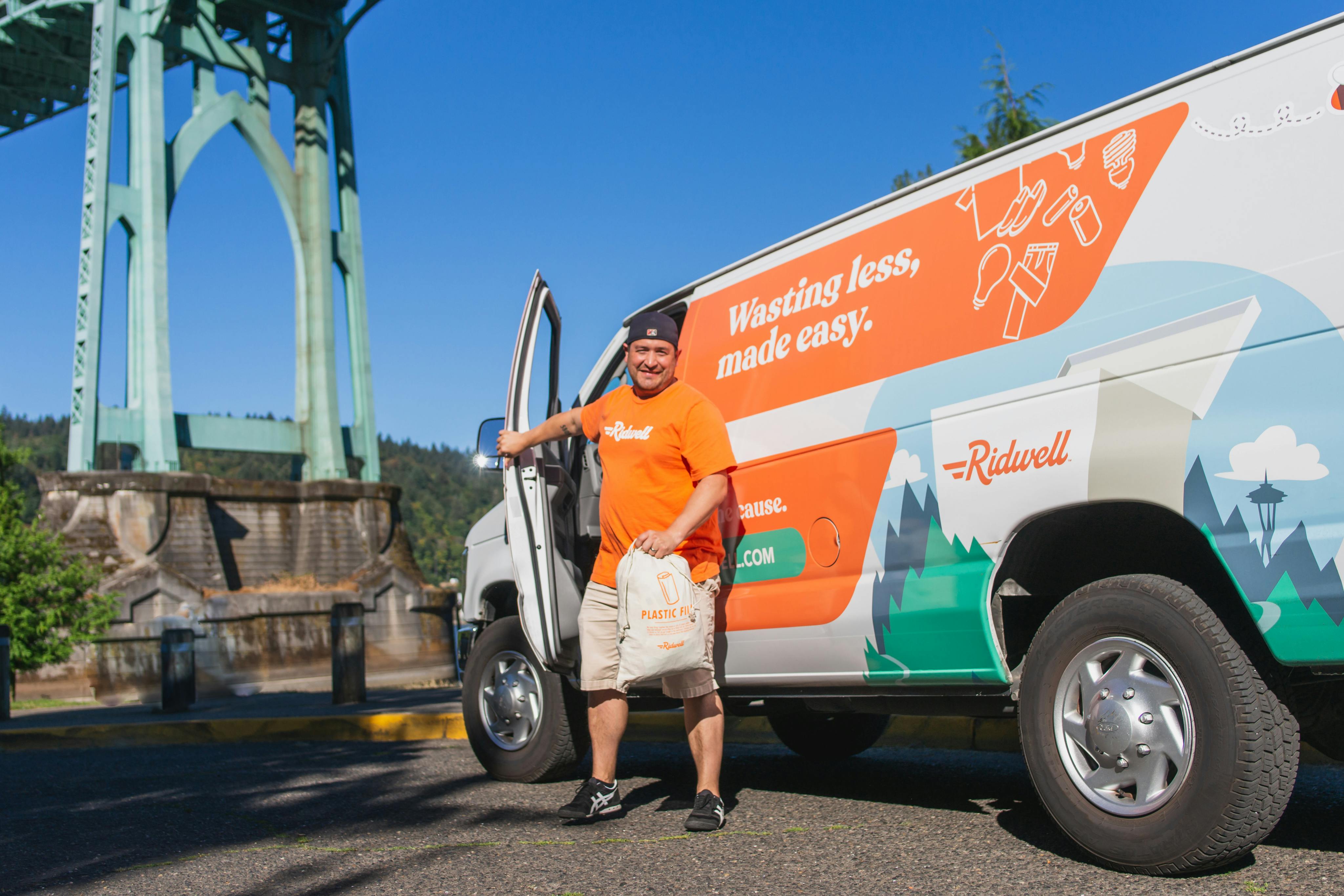 Ridwell employee with van