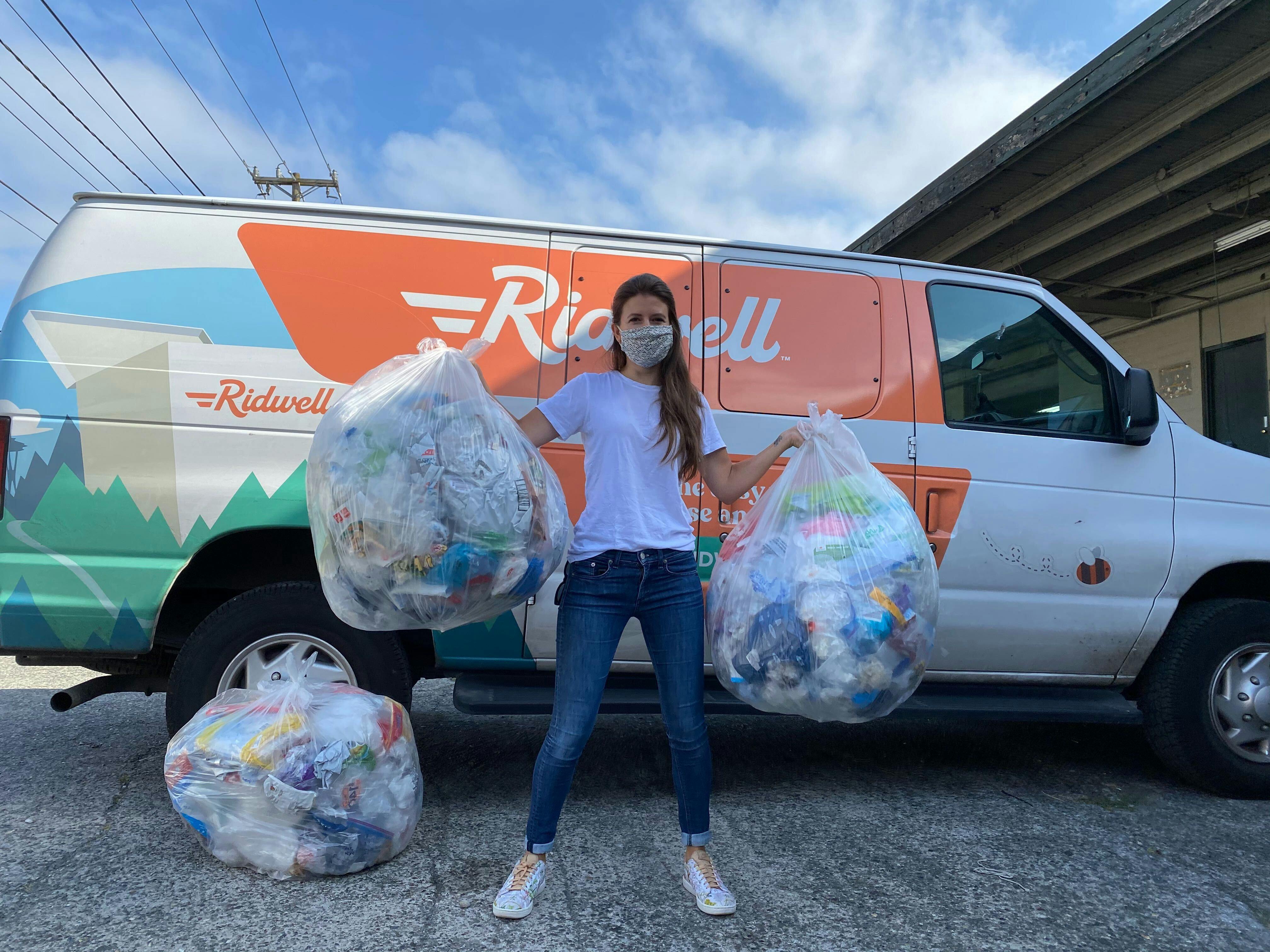 Ridwell employee with van