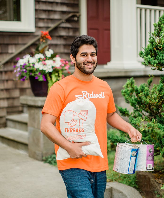 Ridwell collecting recyclable threads and paint